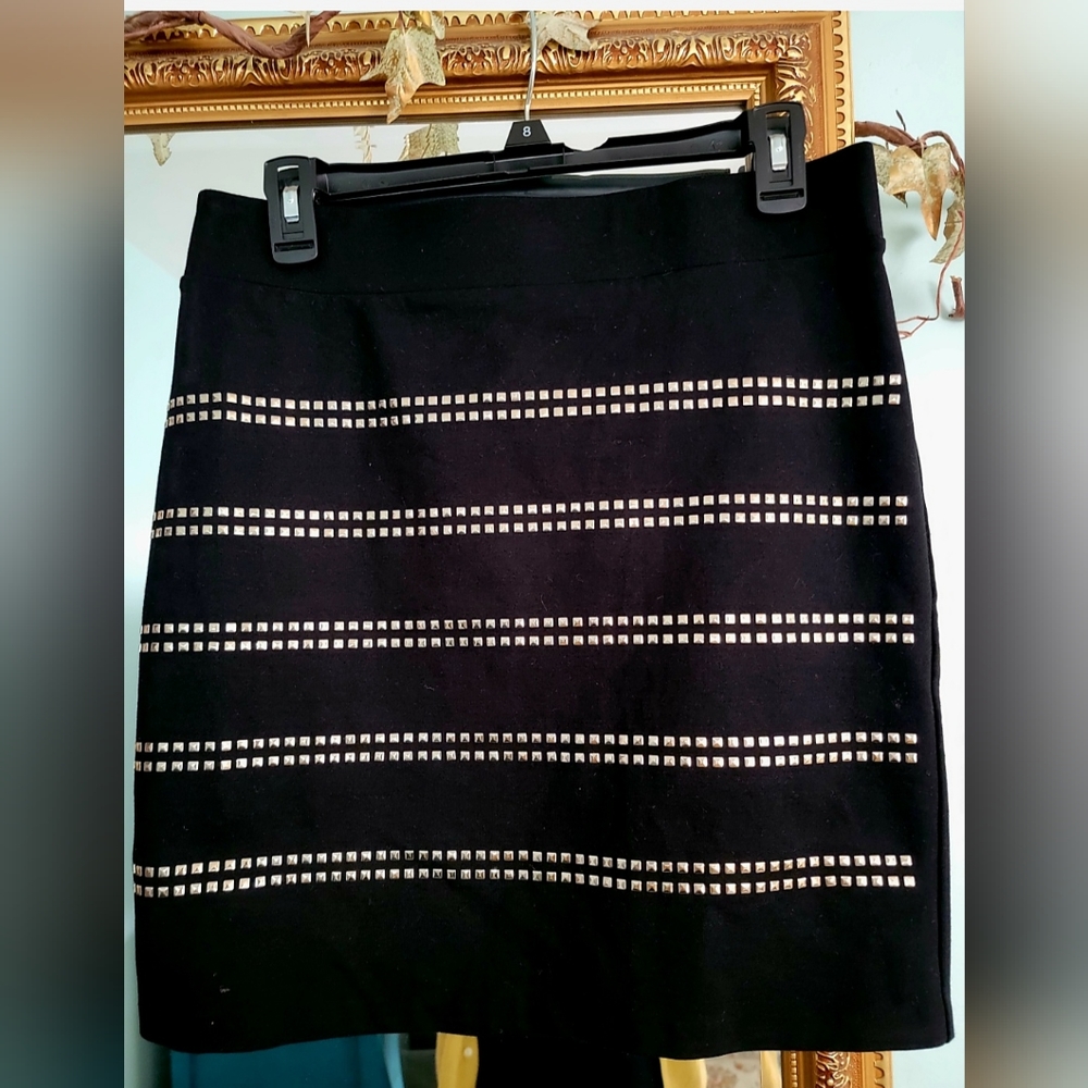 INC Studded Black Mini Skirt